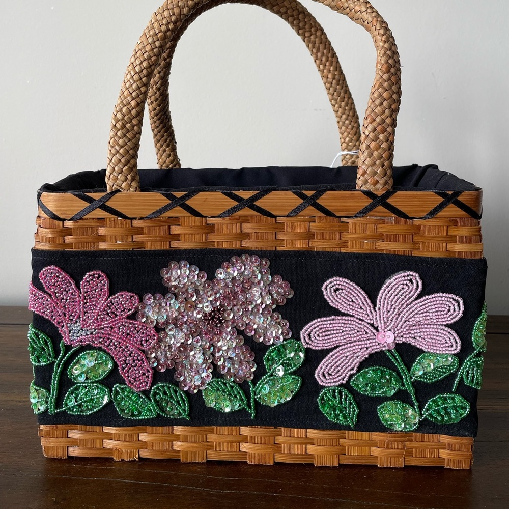Sequin floral bag (small) - Picture 1 of 5